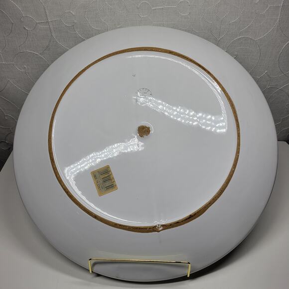 VTG Caleca Pasta Platter Spaghetti Bowl Set White Ceramic Hand Painted Italy - Picture 15 of 16